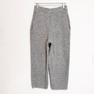 Zara Wide‎ Leg Ribbed Knit Thick Sweat Pants in Gray Winter Lounge Size Medium
